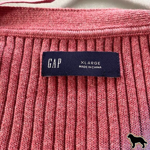 The Gap Size XL Lightweight Dark Pink Salmon Cardigan Button Down Sweater - Picture 3 of 3
